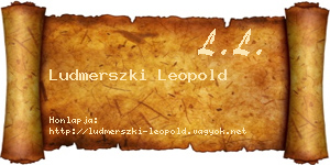 Ludmerszki Leopold névjegykártya